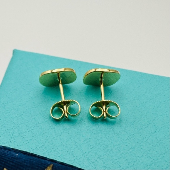 RARE Tiffany & Co. 18K Yellow Gold Notes Wave Round Stud Earrings with Packaging - Picture 6 of 10